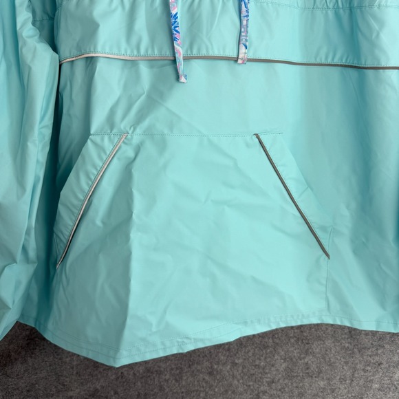 Simply Southern Womens Rain Jacket/Coat XXL Pullover 1/4 Zip Hood Light Blue - Picture 10 of 13